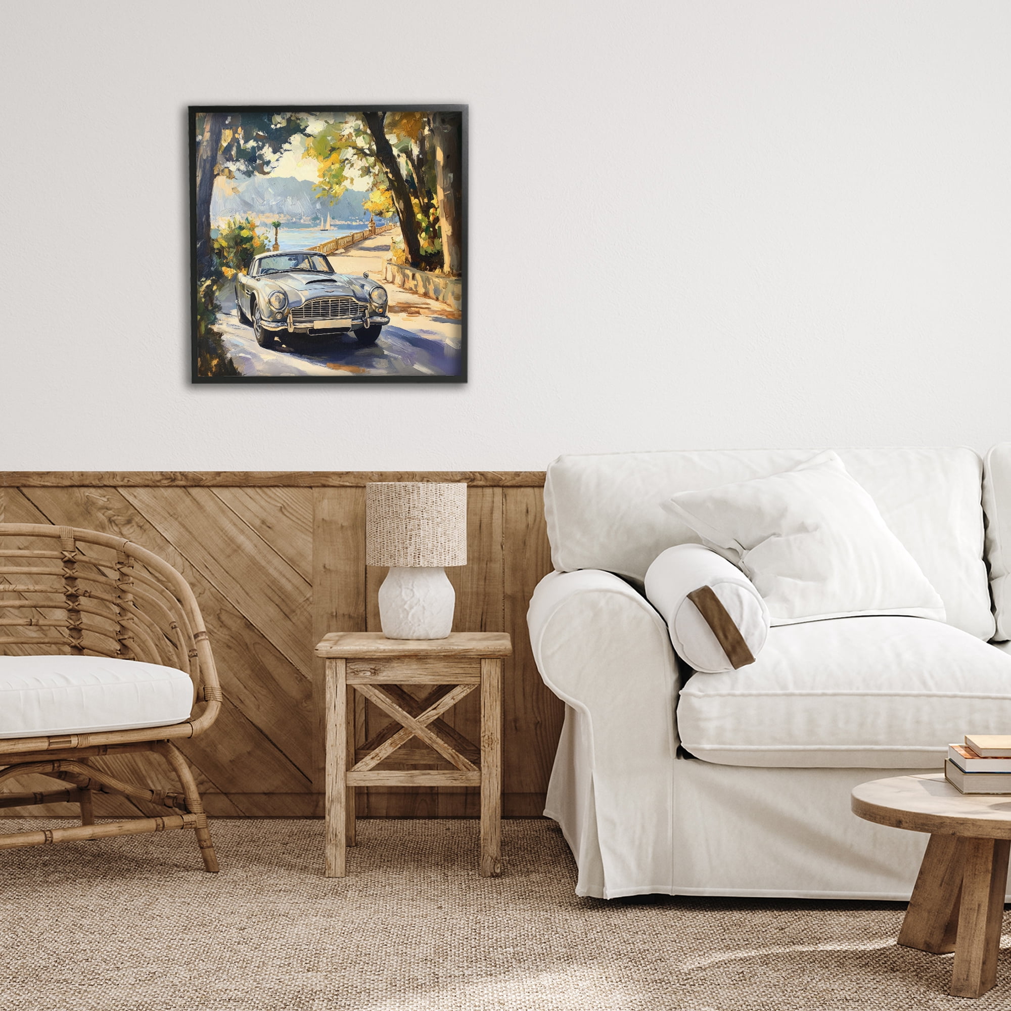 Stupell Industries Classic View of Seaside Drive Black Framed Giclee Art, design by Creative Studio