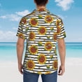 thumbnail image 6 of Balery Cute Sunflowers Print Men's Hawaiian Shirts Short Sleeve Beach Shirt Relaxed Fit Vacation Button Down Shirts-, 6 of 9