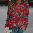 thumbnail image 2 of hxobax Cute Floral Sweatshirts for Womens Fall Trendy Pullover Long Sleeve Crewneck Tunic Top Shirts, 2 of 4
