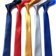 thumbnail image 2 of Men's tie narrow version plain student bright satin Group black tie, 2 of 4