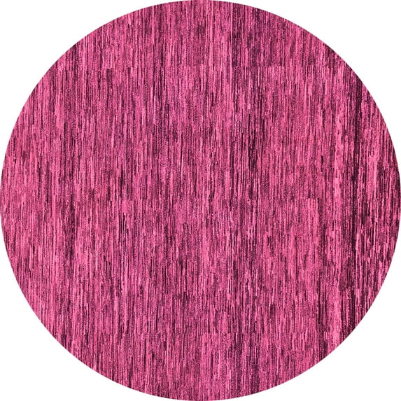 Ahgly Company Indoor Round Abstract Pink Modern Area Rugs, 8' Round