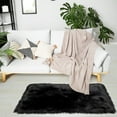 thumbnail image 6 of PiccoCasa Faux Fur Area Rug Shaggy Floor Mat, Black 2x3 Feet Rectangle, 6 of 6