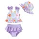 thumbnail image 1 of Traje de baño para bebé Mioglrie de 6 a 12 meses, conjunto de 2 piezas con estampado floral morado, 1 of 5