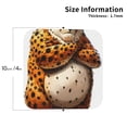 thumbnail image 2 of Honeii Cartoon Cheetah With Attitude Print Leather Coaster Set of 4, Ideal for Safeguarding Your Furniture from Drinks Spills and Effortless Cleanup-Square, 2 of 6