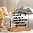 thumbnail image 4 of Autism Awareness Gift Autism Decoration Autistic Support Quotes Clear Desk Decorative Sign Autistic Support Acrylic Plaque Sign With Wooden Stand for Desk Table Shelf, 4 of 4