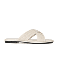 thumbnail image 1 of Sandalias planas con correa cruzada para mujer, sandalias de playa antideslizantes con punta redonda abierta, zapatos de diapositivas versátiles, 1 of 4