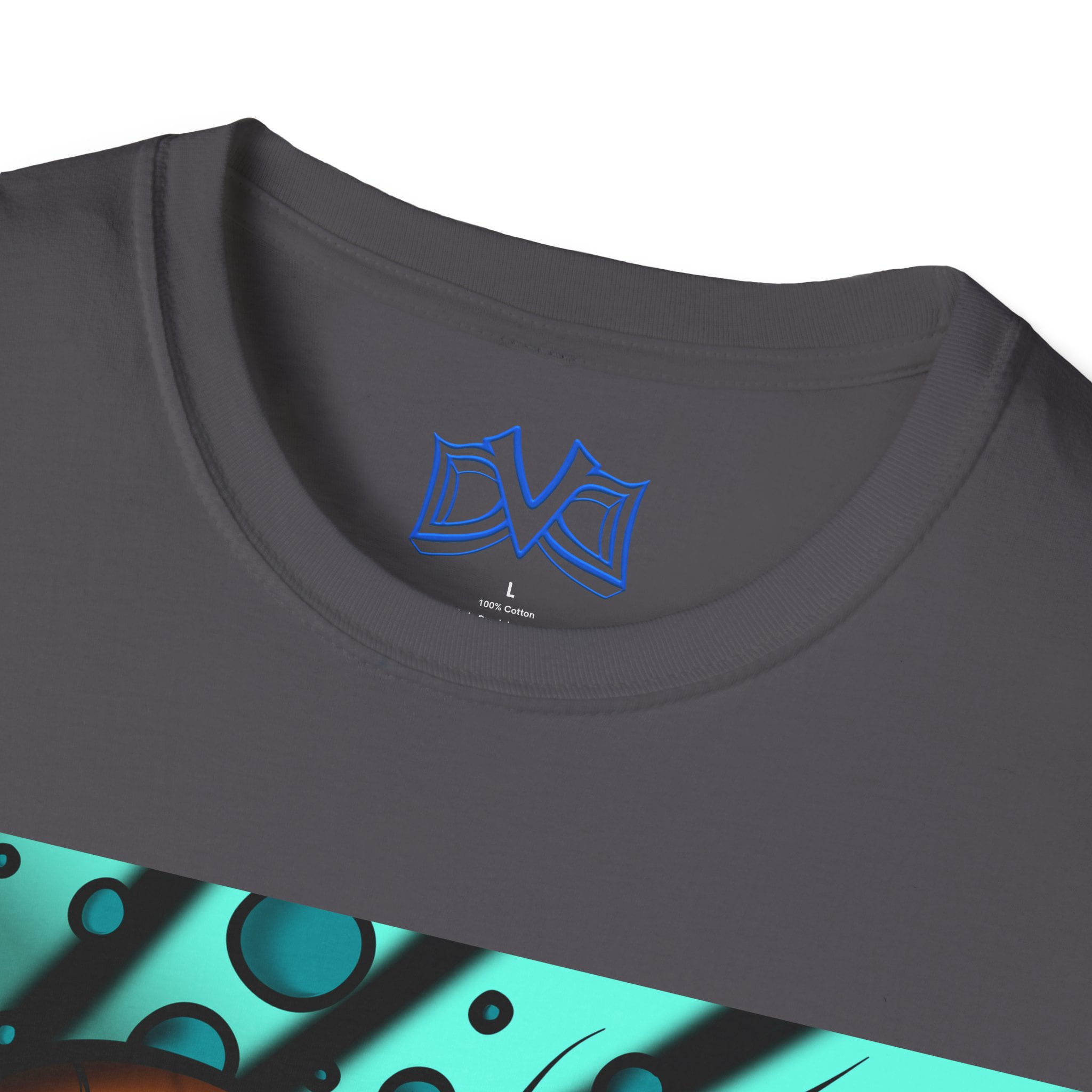 Octopus 9 tentacles, hand drawn art, skate & surf wear on a Unisex T Shirt.