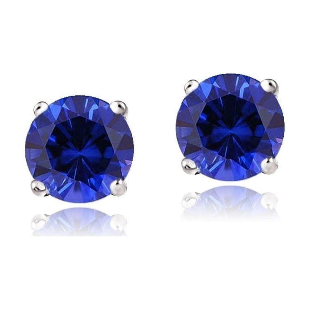 Sterling Silver Sapphire Stud Earrings