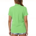 thumbnail image 4 of Womens Polo Shirts Button Down Short Sleeve Shirts Solid Color Basic Tees Dressy Casual Lapel Work Blouses Summer Tops Fluorescent Green M, 4 of 5