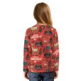 thumbnail image 2 of DISNIMO Christmas Deer Tree Printed Girls' Long Sleeve Tops Kids Casual Tunic Top Tie Front Loose Fits Blouse Soft Crewneck Pullover Shirts, 2 of 8