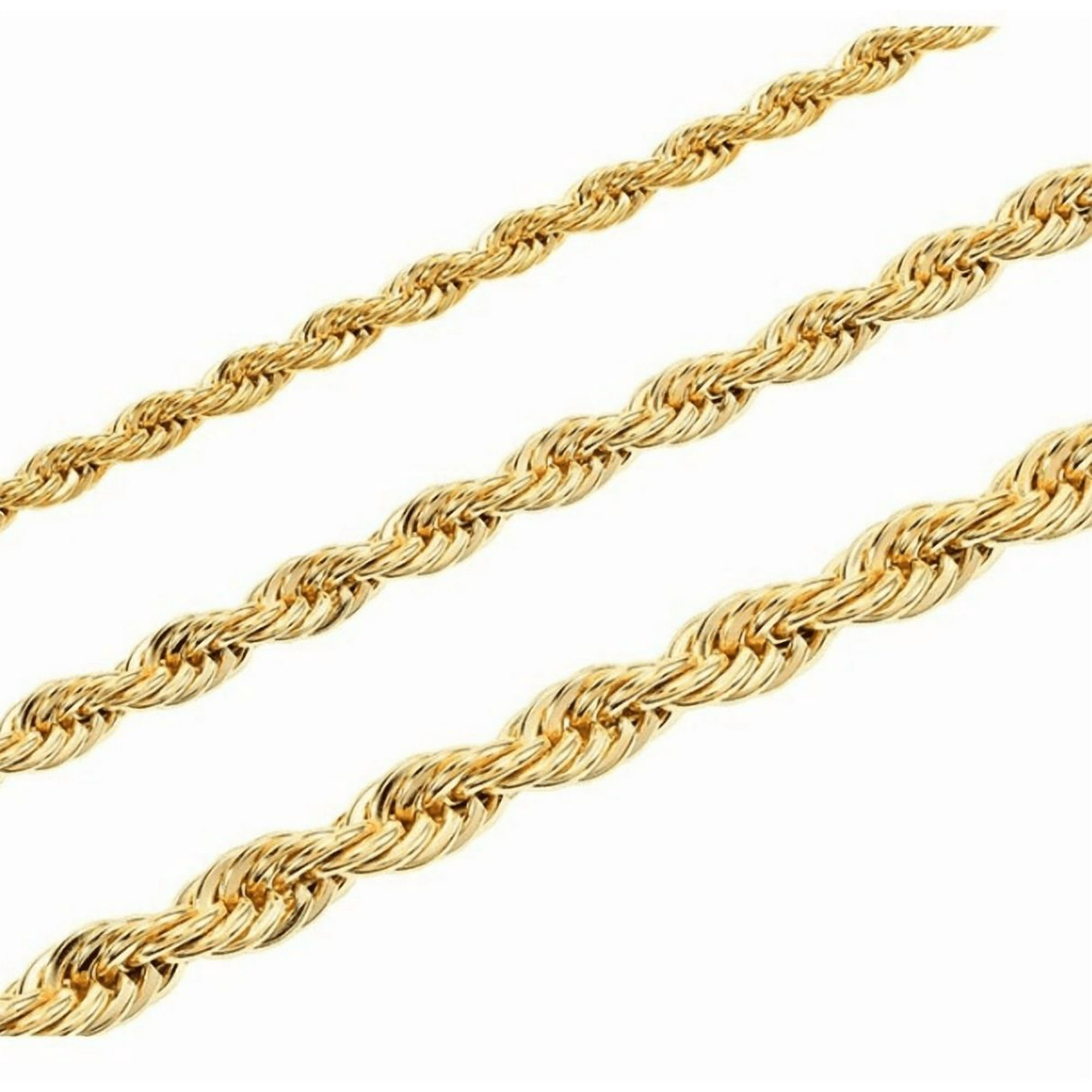 Yellow Real Gold Real Solid Rope Chain | 6 mm | 24 Inches |