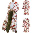thumbnail image 2 of Kimono Cardigan Fluide pour Femmes Robe Ouverte Imprimée Blouse Décontractée Tops Amples, 2 of 9