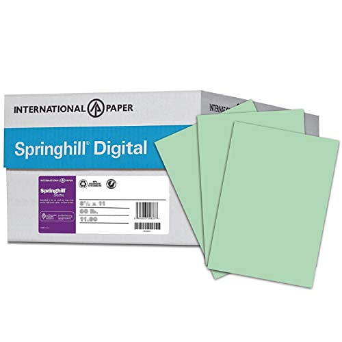 Springhill 8.5” x 11” Green Colored Cardstock Paper 110lb 250 199gsm 