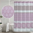 thumbnail image 5 of Farm Fruits Shower Curtain, Waterproof Shower Curtains for Bathroom, Watermelon Lemons Peach Pink Grey Striped Washable Fabric Bathtub Curtain Set Bath Decor with 12 Hooks Stall 36"x72", 5 of 8