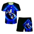 thumbnail image 5 of Nuevas camisetas de verano para niños, camisetas y pantalones cortos de Sonic, conjuntos de 2 piezas, camisetas de anime para niños, conjuntos de ropa de verano para bebés y niños, 5 of 5