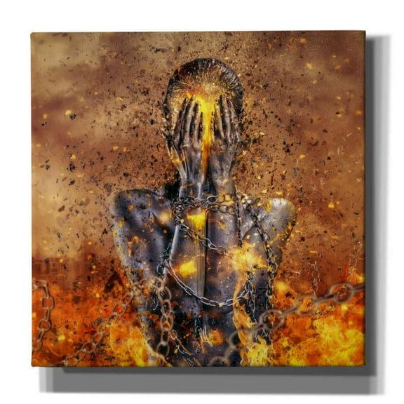 Cortesi Home "Through Ashes Rise" by Mario Sanchez Nevado, Giclee Canvas Wall Art - Yellow 37" x 37"