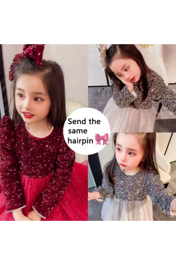 Girls Long Sleeve Autumn Winter Knit Sweater Christmas Dress Casual Wear 1-5 Years