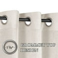 thumbnail image 2 of PrimeBeau Linen Texture Nickel Grommet Privacy Semi Sheer Window Panels, 52" W x 63" L, Natural, 2 of 4