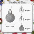 thumbnail image 2 of Taotanxi Christmas Balls Ornaments，24pcs 1.5" Pre-Strung Xmas Tree Decorations，Holiday Hanging Balls-3 Style Shatterproof Birthday Halloween Holiday Wedding Christmas Ornaments(Silver), 2 of 8