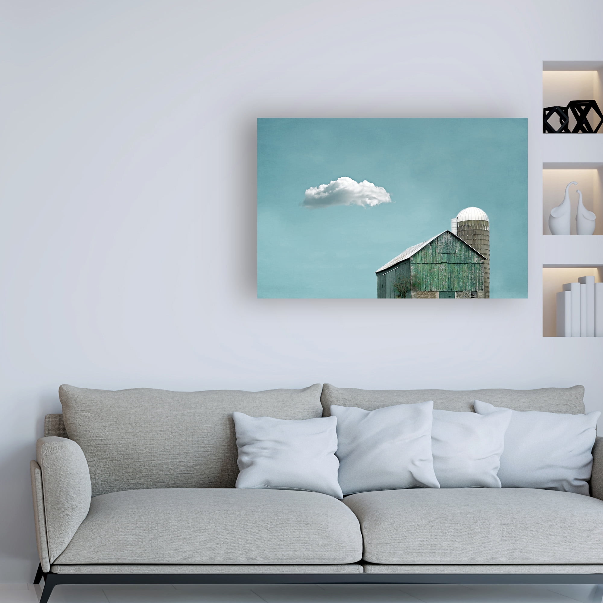 Trademark Fine Art 'Green Barn and Cloud' Canvas Art by Brooke T. Ryan