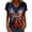 Beige, variant on MEICHEN Women's V Neck Butterfly & Rose Print T Shirt Patriotic Glitter Graphic Casual Top