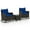Navy, variant on Costway 3 PCS Patio Wicker Rocking Set with Tempered Glass Table & Soft Cushions Outdoor Navy