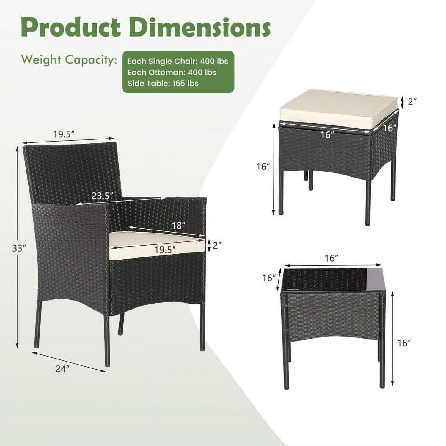 Aimee Lii 5 Pieces Outdoor Wicker Sofa Set with Coffee Table, Backyard Furniture Aimee Lii 5 Pieces Outdoor Wicker Sofa Set with Coffee Table, Backyard Furniture