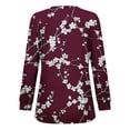 thumbnail image 5 of Aloohaidyvio Women's Summer Tunic Tops Pleated Long Sleeve Shirts 2025 Crew Neck Dressy Blouses Spring Casual T-Shirts, 5 of 5