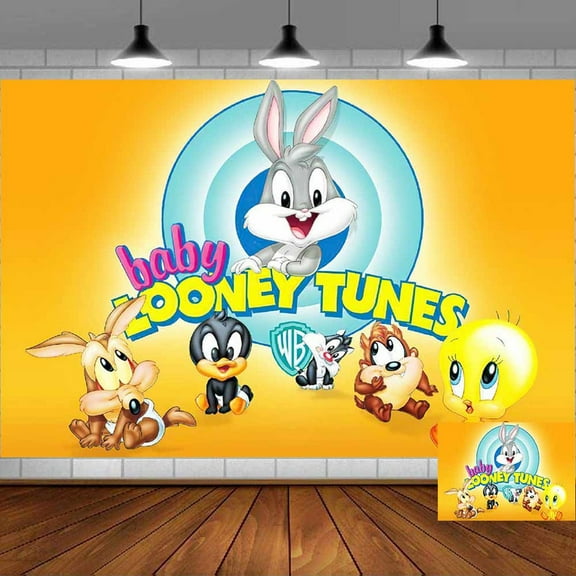 baby looney tunes Backdrop Banner Party Supplies Poster Movie Theme Background for Photography Kids Birthday Decorations