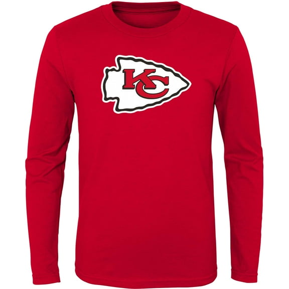 Youth Red Kansas City Chiefs Primary Logo Long Sleeve T-Shirt