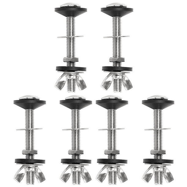 6 Pack Toilet Tank to Bowl Kits Cistern Bolts Kit,Stainless Steel