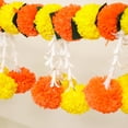 thumbnail image 2 of 5 Ft Marigold Festive Toran | Door Hanging Toran | Indian Thorans | Atificial Flower Garland | Pooja Mandir, Door, Diwali Decoration Toran | Indian Housewarming Decor, Bandhanwar | (Pack of 1), 2 of 4