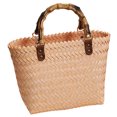 thumbnail image 1 of Bolso de playa para mujer, bolso cruzado tipo cubo, bolso Hobo hecho a mano de verano, mango de bambú, 1 of 6