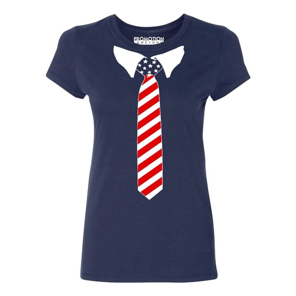 USA Tie Tuxedo 4th of July Wedding Party Ceremony Women's T-shirt, 3XL, Navy