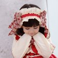 thumbnail image 4 of Diadema hecha a mano estilo Lolita para niña, pinza para el pelo suave, paños a cuadros rojos, lazo, tocado de encaje, accesorios para el cabello, sombreros para niños, 4 of 5