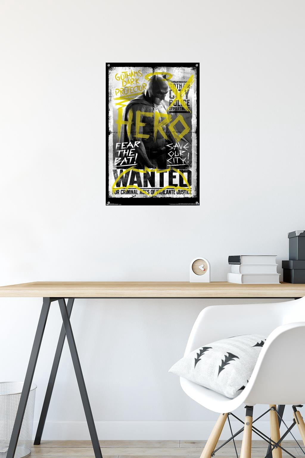 DC Comics Movie - Batman v Superman - Fear the Bat Wall Poster with Push Pins, 14.725" x 22.375"