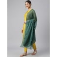 thumbnail image 6 of Janasya Indian Women's Mustard Poly Silk Embellished Kurta with Pant and Dupatta, 6 of 9