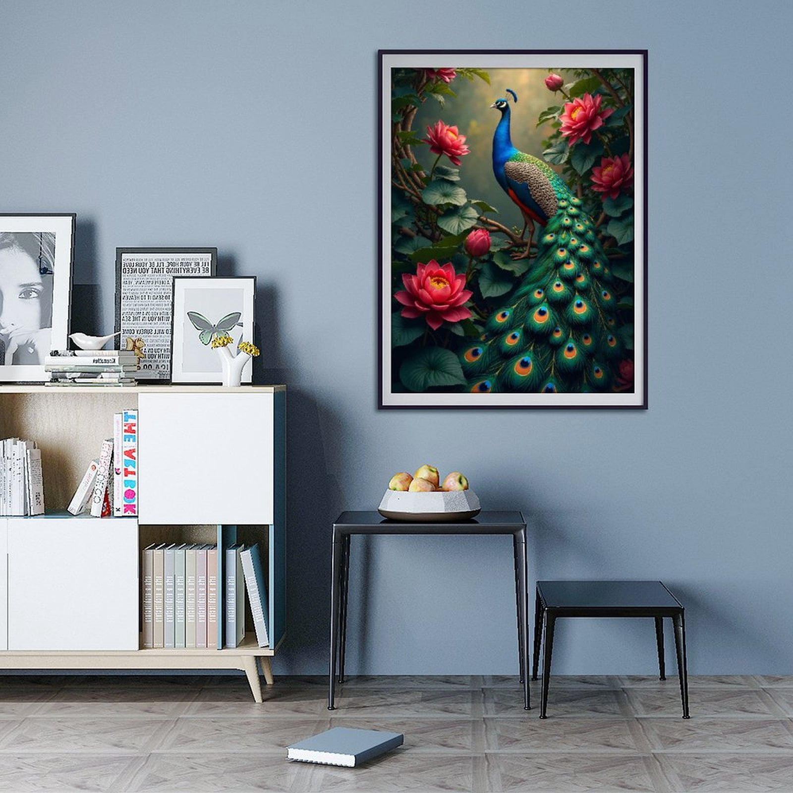 Diamond Art Kits for Adults - 5d Peacock In Blooming Lotus Garden Diamond Painting for Adults, Diamond Art for Adults Beginners, Diamond Painting Kits for Adults for Home Wall Decor