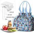 thumbnail image 4 of German Shorthaired Pointer Dog and Flower Drawstring Lunch Bag Women - Drawstring Lunch Bag Insulated for Work Office - Stain-Resistant Large Lunchbags for Women with Multi-Pockets, 4 of 6