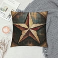 thumbnail image 2 of PRATYUS Rustic Farmhouse Throw Pillow Cover,Western Texas Star Pillow Cover ,Highland Cow Fur Decorative Pillow Cover,Vintage American South Cushion Case Bedroom Decor 22x22in, 2 of 5