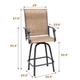 thumbnail image 6 of Homall 2-Piece Beige Swivel Bar Height Patio Stools, Textilene Outdoor Chairs, Weather-Resistant Steel Frame for Patio & Garden, 6 of 7