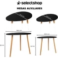 thumbnail image 2 of Set de 2 Mesas Minimalistas Ovaladas Mesa Auxiliar Lateral Mesita Moderna Minimalista para Sala De Estar Dormitorio Balcón Mesa de Centro Mesita De Noche Grande (Negro), 2 of 5