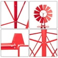 thumbnail image 6 of Tcbosik 8FT Ornamental Windmill, Heavy Duty Metal Weather Vane Garden Decoration Weather Resistant for Garden Yard Farm Seaside, Red, 6 of 11