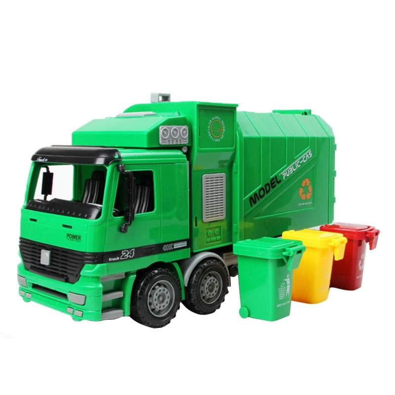 1:22 Kids Super Large Die Cast Pull Back Sanitation Garbage Truck Model Gift 