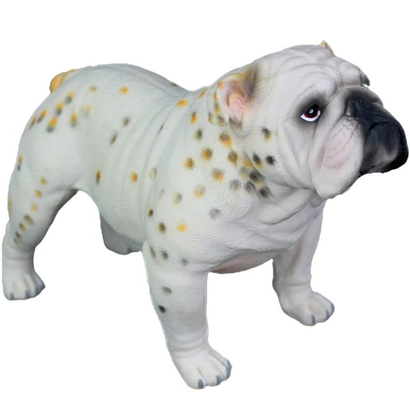 LEORX Imitation Dog Toy Bulldog Figurine Beige Plastic 1Pack