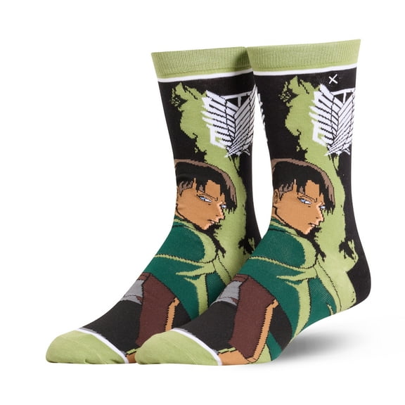 Cool Socks – Attack on Titan Levi Ackerman Crew Socks – Size Large for Men & Women – Official Anime