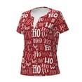 thumbnail image 3 of Wukai Ho Funny Christmas Casual V-Neck Graphic Tees for Women: Lightweight and Breathable Summer Tops with Stylish Design-Small, 3 of 8