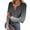 Gray, variant on Long Sleeve Shirts for Women Ribbed Knit Stretch Henley Button Tops Casual Basic Slim Fit Tee Shirts