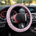 thumbnail image 3 of Uorisanigo Cow Print Fluffy Steering Wheel Cover Pink Car Steering Wheel Cover for SUV Vehicle Sedan Soft Car Steering Wheel Protector for Drivers Warm Car Wheel Covers 15 Inch Gift for Birthday, 3 of 8