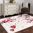 thumbnail image 3 of Red Valentines Day Area Rugs 3'x5', Washable Small Throw Rugs for Living Room Bedroom, Red Love Heart Tree Indoor Outdoor Rug Non-Slip Low Pile Carpet Runner Reversible Floor Mats, 3 of 8